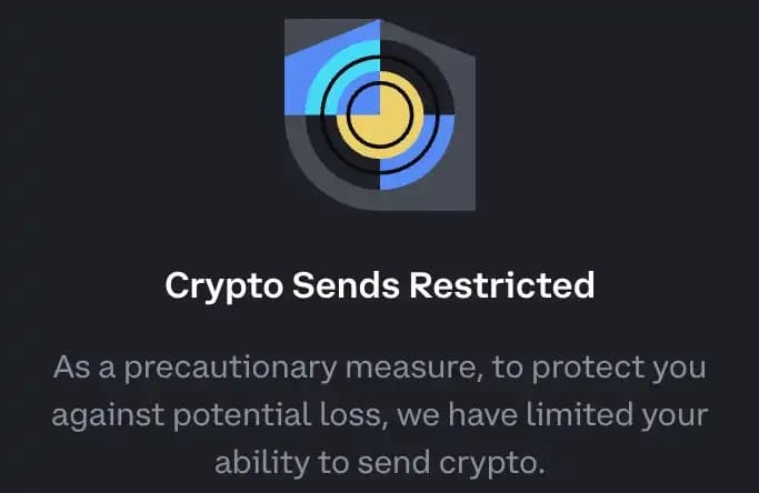 Speechless, getting banned for transferring funds from Coinbase to on-chain?