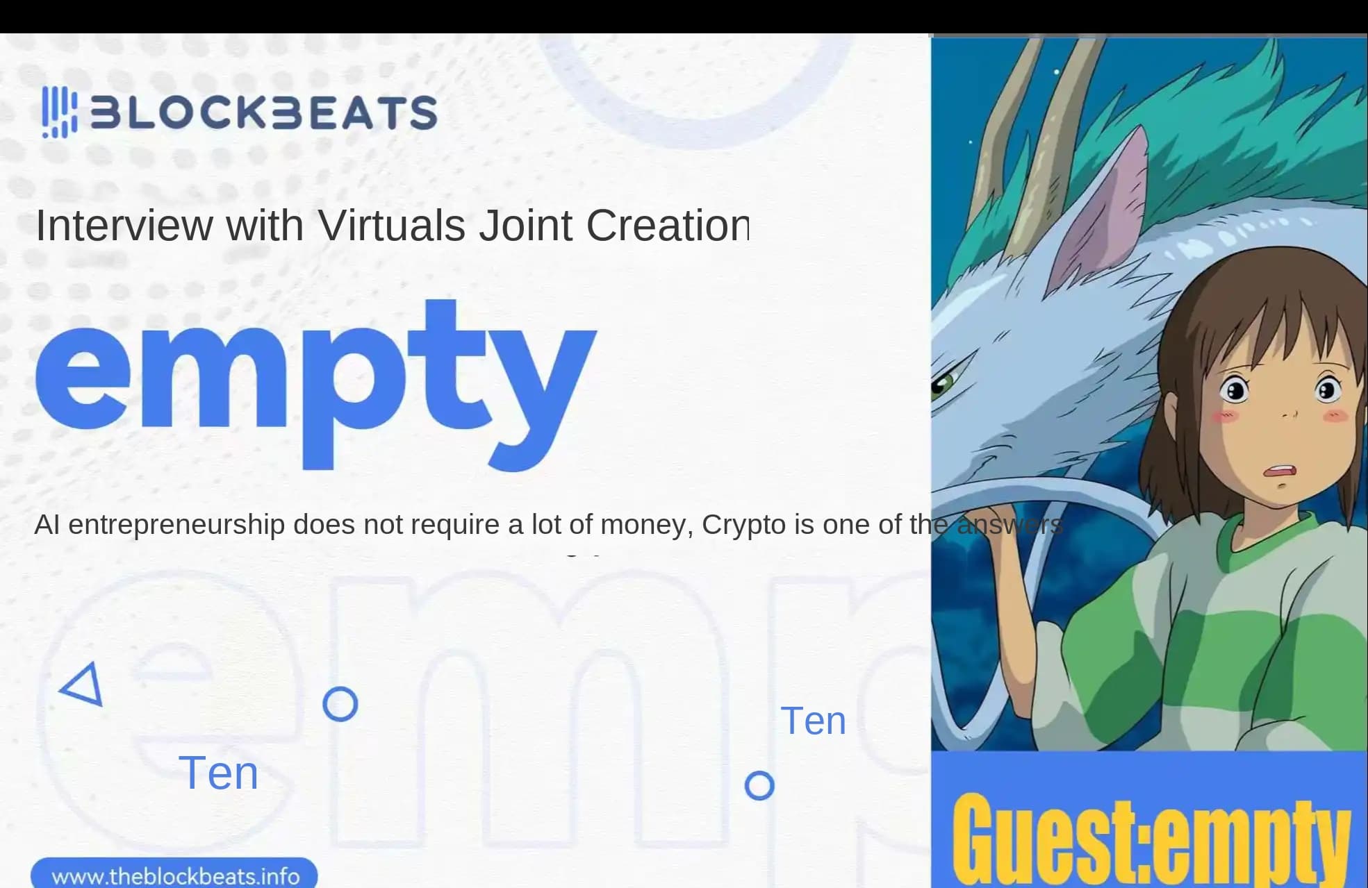 Interview with Virtuals Co-Founder empty: AI Startups Don't Need a Lot of Funding, Crypto Is One of the Answers