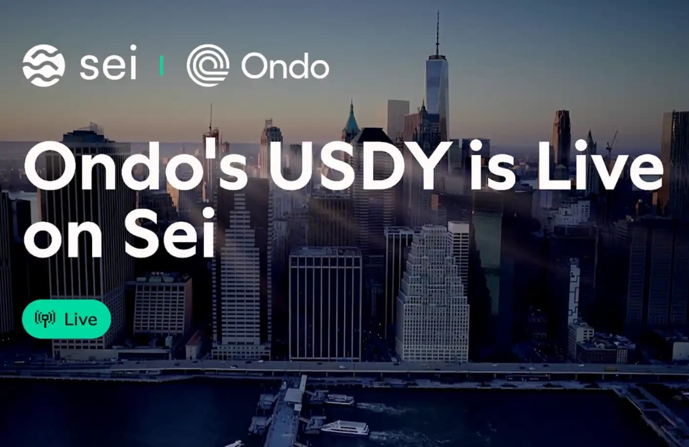 Ondo USDY is now available on Sei: Tokenized US Treasury Bonds meet high-performance infrastructure