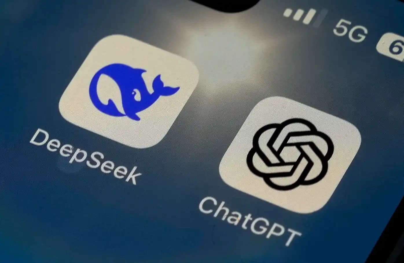 OpenAI to the left, DeepSeek to the right