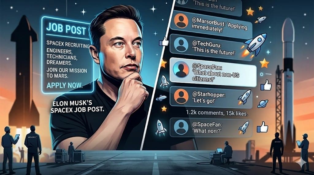 马斯克给 SpaceX 发招聘贴，看完评论区我悟了