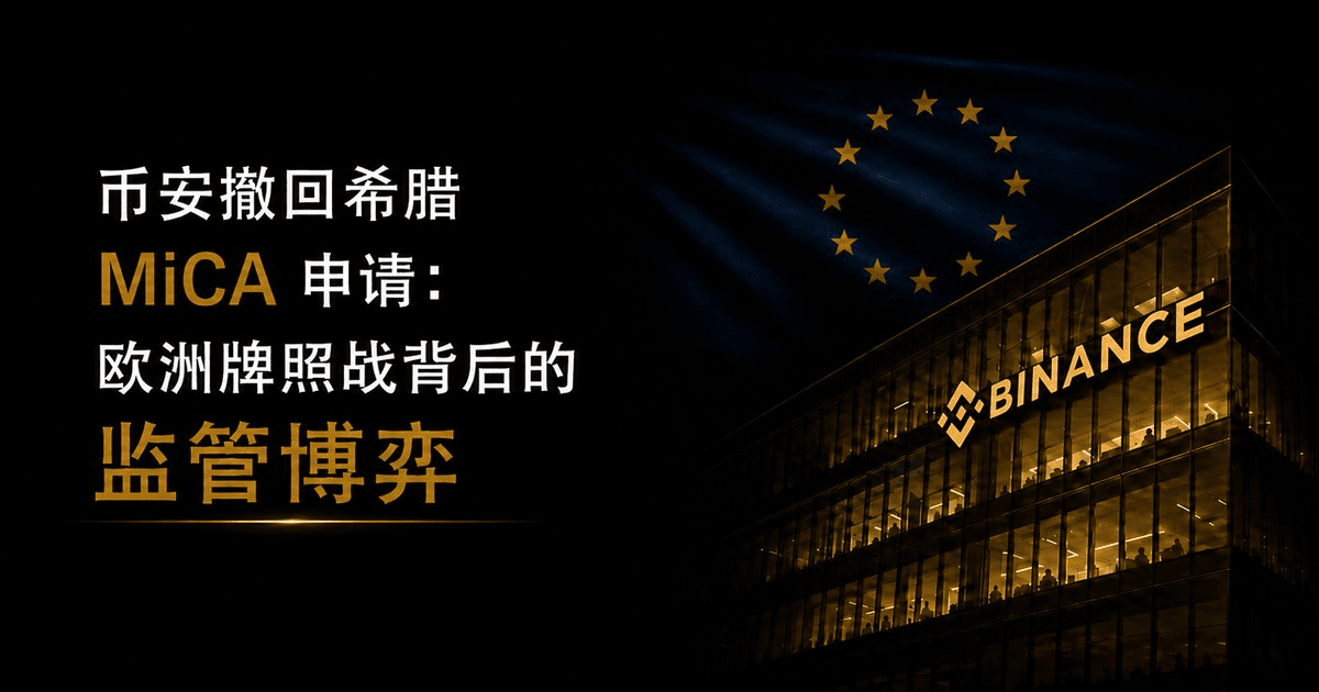 币安撤回希腊 MiCA 申请：欧洲牌照战背后的监管博弈