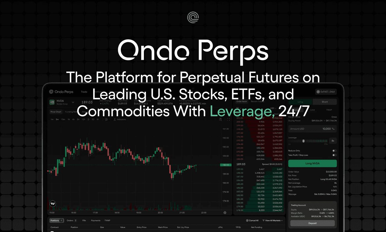 Ondo Perps 实测：美股当保证金，20 倍做多 / 做空美股、黄金和原油