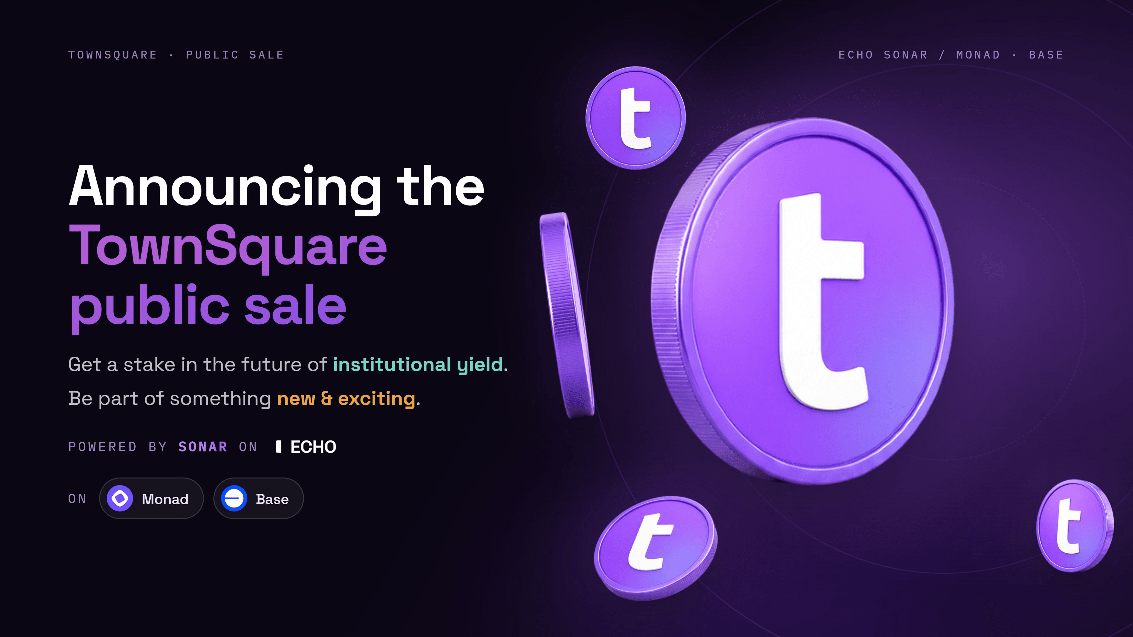 TownSquare 正式开放 Sonar 公募注册，打造首个Sonar支持的 Monad 生态 ICO