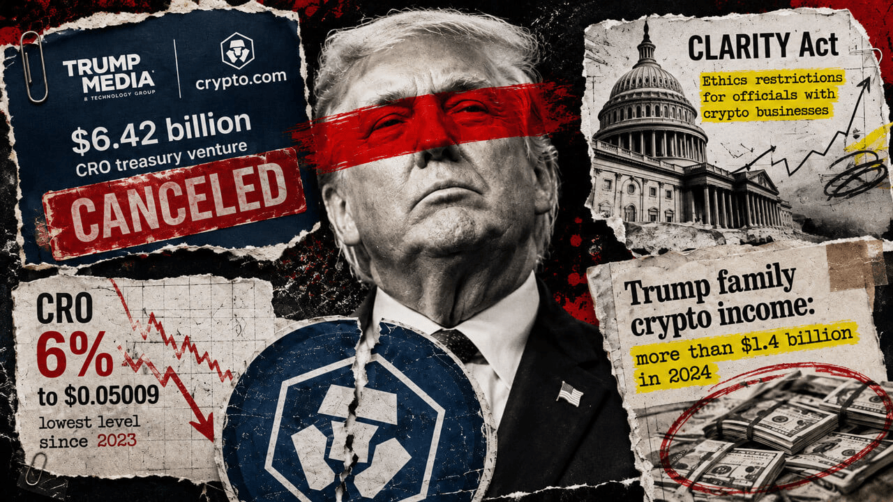 Crypto.com 与特朗普媒体「分手」：64.2 亿美元金库计划流产，CRO 失去最大托底买家