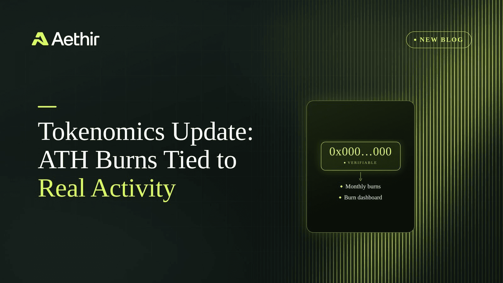 Aethir Launches Daily ATH Burn Mechanism: Network Activity Drives Supply Contraction, Launching Alongside Burn Dashboard in November
