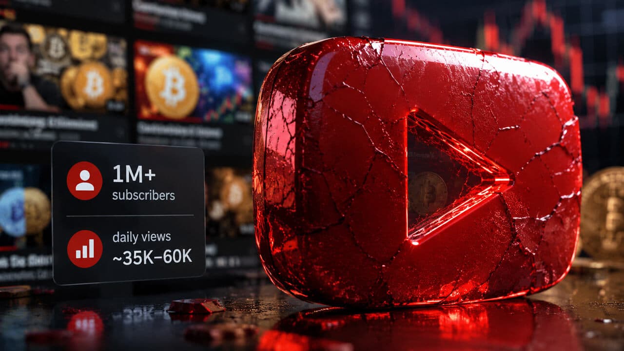 YouTube 加密频道观看量 2026 下跌 70%,散户注意力危机正在改写下一轮周期