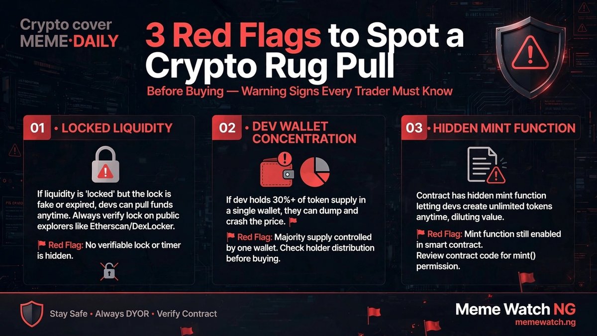 MEME DAILY - 3 Red Flags to Spot a Crypto Rug Pull Before Buying