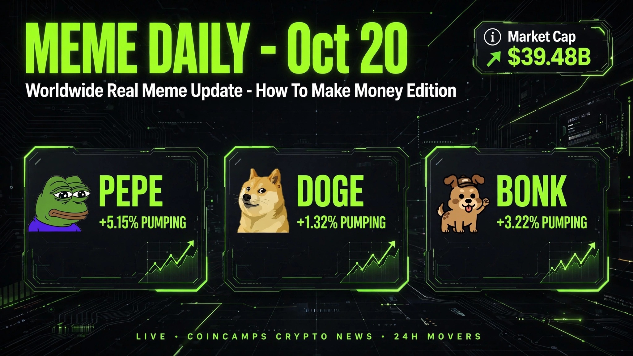 MEME DAILY - Oct 20 | How To Make Money Through Meme Coins